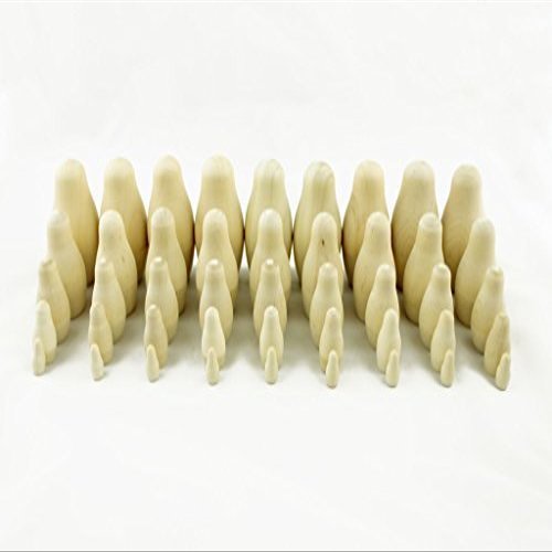 Lot of 9 Blank Russian Nesting Dolls for DIY Craftwork Each Doll 5 Pcs - 45 Unpainted Wooden Matryoshka Stacking Dolls - Lote de 9 Blanco Munecas Rusas de Madera