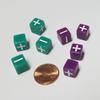 10mm Green & Purple Fate Fudge Dice / 8 Very Small Dice view 1