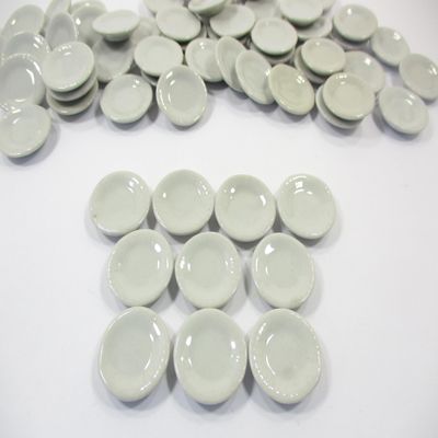 10x22mm White Plate Dish Dollhouse Miniature Ceramic Kitchenware Supply 10827