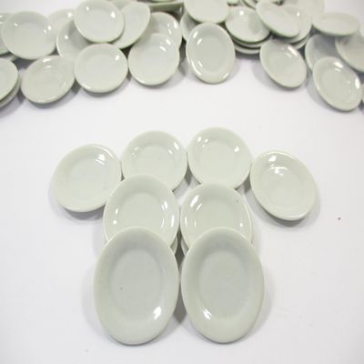 10x30mm White Round Plate Dish Ceramic Kitchenware Dollhouse Miniature 10850