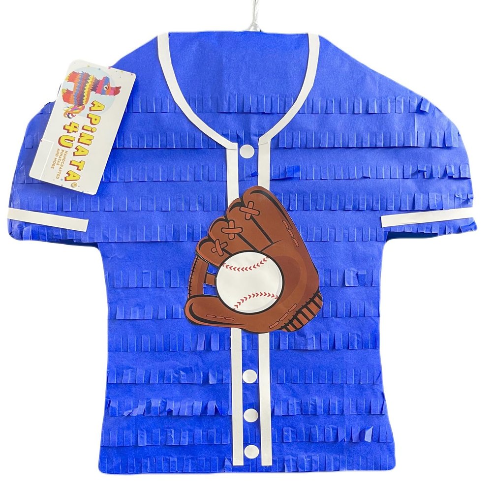 17" Tall Blue Baseball Jersey Pinata Baseball Birthday Party Supplies Decorations