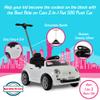 BEST RIDE ON CARS Fiat 500 Push Car for Kids, White, Stroller, Adjustable Handle, Music, Stable Wheels, Safety Belt, Multi-Functional Steering Wheel view 2
