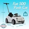 BEST RIDE ON CARS Fiat 500 Push Car for Kids, White, Stroller, Adjustable Handle, Music, Stable Wheels, Safety Belt, Multi-Functional Steering Wheel view 3