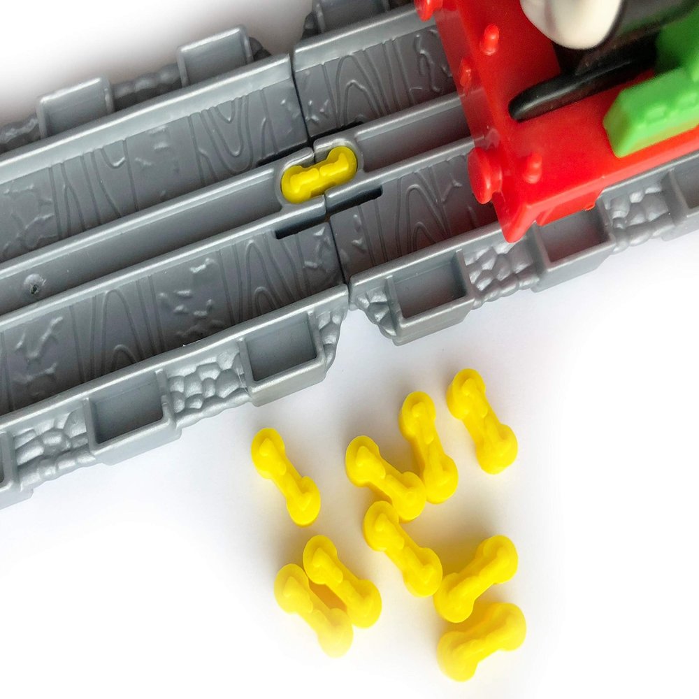 TrainLab Take-n-Play Dog Bones Train Track adapters. Connects Female to Female Take-n-Play Tracks (10pcs) (Yellow)