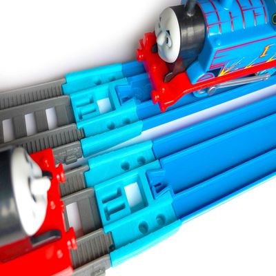 TrainLab.com adapters Compatible with 2014 Gray Thomas and Friends Trackmaster and Plarail Track, Perfect for Seamless Track Expansion and Fun 2pc Light Blue