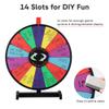 WinSpin 18" Round Tabletop Color Prize Wheel 14 Clicker Slots Heavy Duty Editable Spinning Wheel for Fortune Design Carnival Spin Game and Tradeshow, Classic Series view 4
