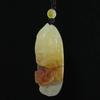 1.9"China Certified Nature Yellow Dragon Jade Fortune Gold Fish and Ruyi Fine Carved Necklace view 3