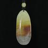 1.9"China Certified Nature Yellow Dragon Jade Fortune Gold Fish and Ruyi Fine Carved Necklace view 4