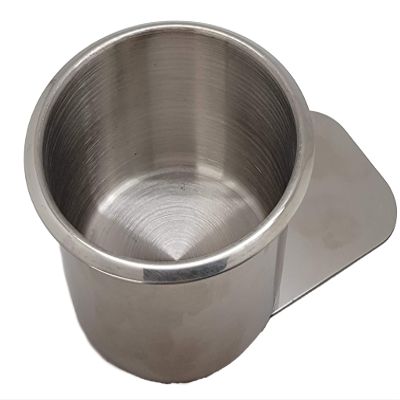1 Oversize Stainless Steel Slide Under Poker Drink Holder Holds Soda Can, Beer Bottle or Other Size containers Too
