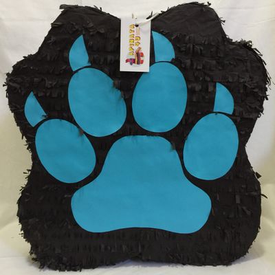 APINATA4U 17" Dog Paw Pinata Puppy Birthday Dog Party Supplies Puppy Birthday Let's Party Woof Dog Themed Animal Themed Princess Puppy Paw Black & Blue