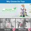 iPlay, iLearn Bouncy Pals Hopping Cow Horse, Toddler Girl Boy Inflatable Bouncing Animal Hopper Toy, Outdoor Indoor Plush Ride on Bouncer, Baby Birthday Gift 18 Month 2 3 4 Year Old Kid - Cow view 4