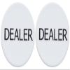 2 White Dealer Buttons Texas Holdem Poker Casino view 1