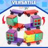 Playmags 2 Piece Car Set: with Stronger Magnets, STEM Toys for Kids, Use with All Magnetic Tiles and Blocks Sturdy, Super Durable with Vivid Clear Color Tiles. (Colors May Vary) view 4