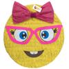 16" Yellow Emoticon Pinata Wigh Glasses And Pink Bow Smarty Pants Party Supplies Decorations view 1