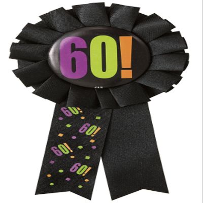 Birthday Cheer 60th Birthday Award Ribbon