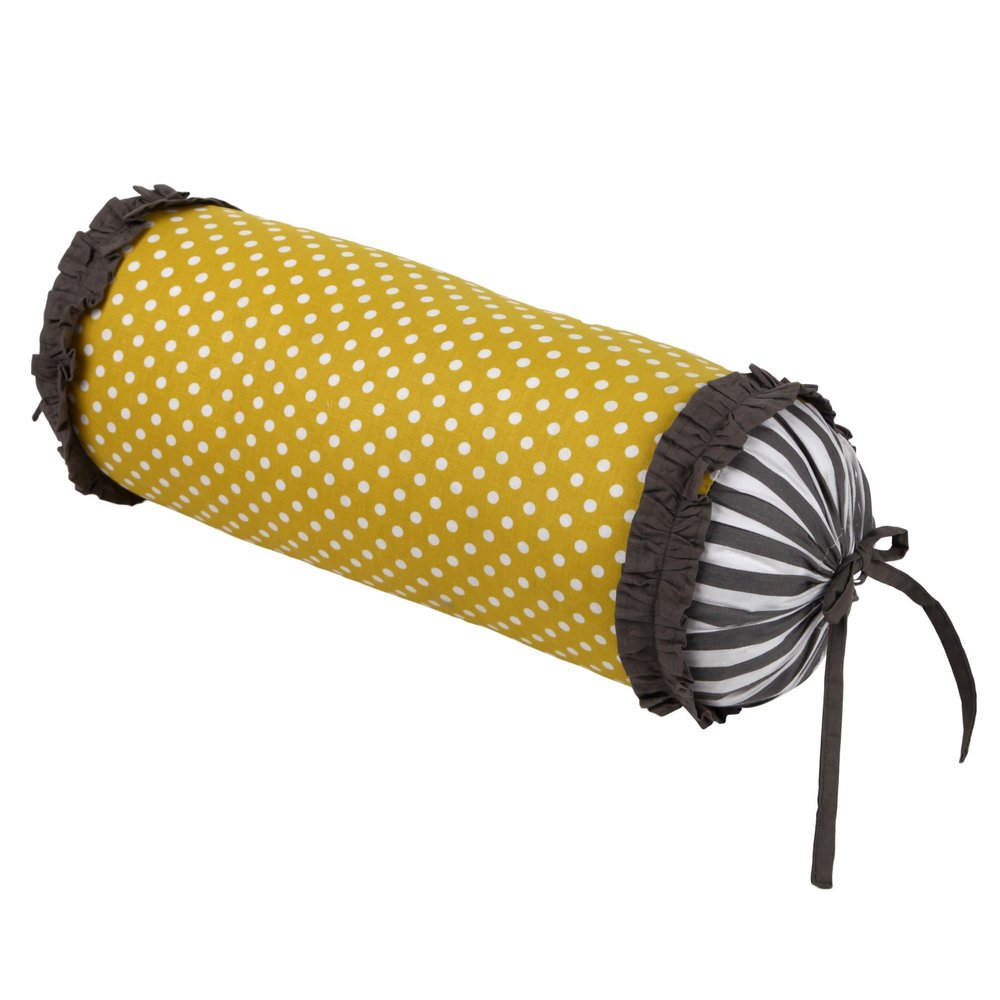 Bacati - Dots/pin Stripes Grey Neck Roll