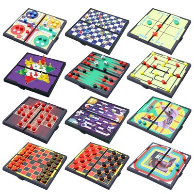 Magnetic Board Travel Games Set, Includes 12 Different Retro Board Games, Compact Travel Design Set, Individually Boxed, Best Gift Idea for Kids
