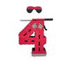 APINATA4U's 17.5" Large Red Number Four Racing Theme Pinata - Rev Up Your Celebration with High-Octane Fun! Including Stick and Mask view 1
