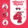 APINATA4U's 17.5" Large Red Number Four Racing Theme Pinata - Rev Up Your Celebration with High-Octane Fun! Including Stick and Mask view 3