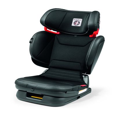 Peg Perego Viaggio Flex 120 Booster, 4D Total Adjust for Safety & Comfort, No Armrests, Compact Fold for Travel, 40-120 lbs, Made in Italy, Licorice (Black)