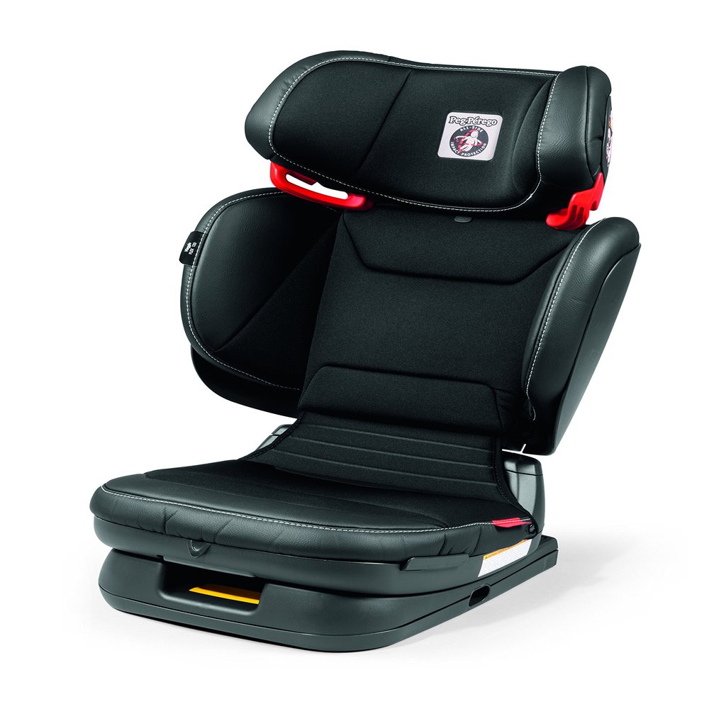 Peg Perego Viaggio Flex 120 Booster, 4D Total Adjust for Safety & Comfort, No Armrests, Compact Fold for Travel, 40-120 lbs, Made in Italy, Licorice (Black)
