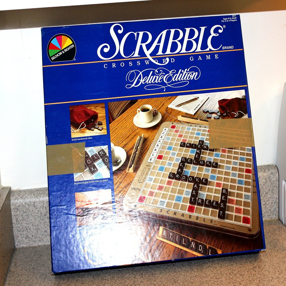 Deluxe SCRABBLE with Rotating Board, Protective Covering