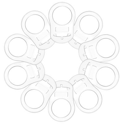 10 Pieces Silicone Adapter Rings Baby Holder and Clip MAM-Compatible (Soft &Transparent)