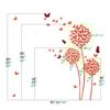 MairGwall Dandelion Wall Decal Flower Sticker Nursery Floral Wall Mural Girl Room Vinyl (Large,Dandelion - White;Four Butterflies - Tomato Red) view 4