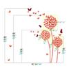 MairGwall Dandelion Wall Decal Flower Sticker Nursery Floral Wall Mural Girl Room Vinyl (X-Large,Dandelion - White;Four Butterflies - Tomato Red) view 3