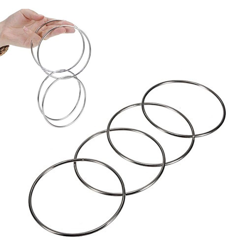 Cooplay Magic Trick 4 Chinese Linking Rings Set for Stage Magic Trick Adult Prop