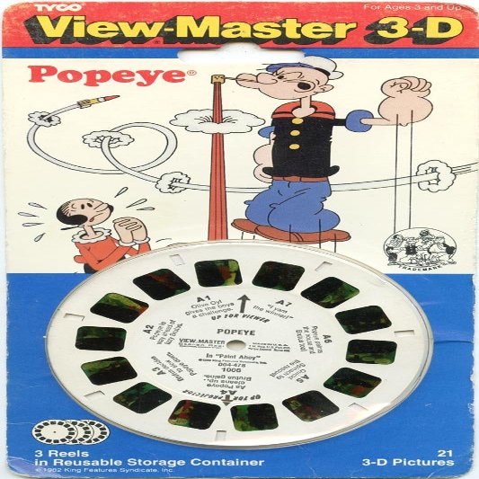 Popeye - Classic ViewMaster - 3 reels - 21 3D Images - New