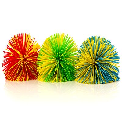 IMPRESA Monkey Stringy Balls - Pack of 3 - 3 in Stress Ball - Hypoallergenic Silicone Latex-Free Spheres - Multicolor Fidget Toy with Strings