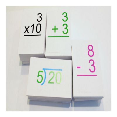 All Possible 0-12 Addition Subtraction Multiplication Division Math Flash Cards