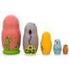 BestPysanky Set of 5 Camel, Donkey, Snake Wooden Animal Nesting Dolls 4.25 Inches view 2