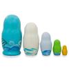 BestPysanky Set of 5 Dolphin, Whale, Seahorse Wooden Sea Animals Nesting Dolls 4.25 Inches view 2