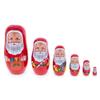 BestPysanky Set of 6 Santa Wooden Nesting Dolls 5.5 Inches view 1