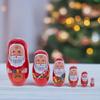 BestPysanky Set of 6 Santa Wooden Nesting Dolls 5.5 Inches view 2