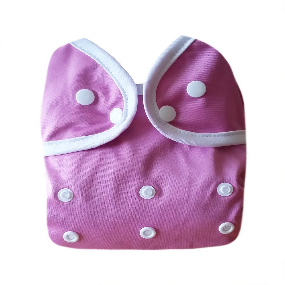 Kawaii Baby One Size Happy Leak-Free Snap Cloth Diaper Cover for Prefolds Pink
