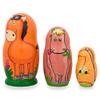 BestPysanky Set of 3 Horses with Flowers Wooden Nesting Dolls 4.25 Inches view 1