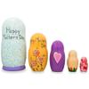 BestPysanky Set of 5 Happy Mother's Day Wooden Animal Nesting Dolls 6 Inches view 2