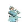 Blue Polyresin White Baby Boy Riding Horse - 12 Pieces view 3
