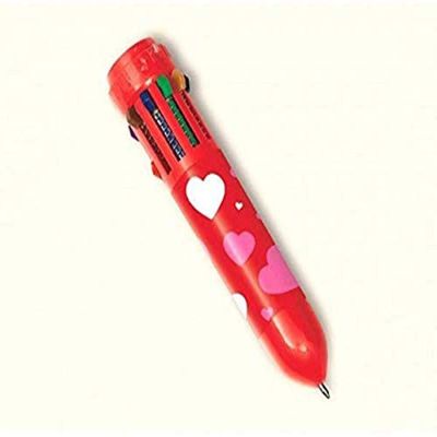amscan Multicolor Valentine 10-Color Pen - 3.75" (Pack of 1) - Ideal for Creative Expression & Smooth Writing Experience