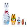 BestPysanky Four Cats and Mouse Wooden Nesting Dolls 7 Inches view 1