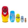 BestPysanky 5 Animals Lion, Elephant, Dog & Cat Wooden Nesting Dolls 5.75 Inches view 1