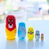 BestPysanky 5 Animals Lion, Elephant, Dog & Cat Wooden Nesting Dolls 5.75 Inches view 2