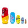 BestPysanky 5 Animals Lion, Elephant, Dog & Cat Wooden Nesting Dolls 5.75 Inches view 3
