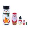 BestPysanky Santa, Snowman & Christmas Tree Wooden Nesting Dolls 5 Inches view 1