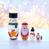 BestPysanky Santa, Snowman & Christmas Tree Wooden Nesting Dolls 5 Inches view 2