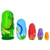 BestPysanky Set of 5 Dinosaurs Wooden Nesting Dolls 6 Inches view 3