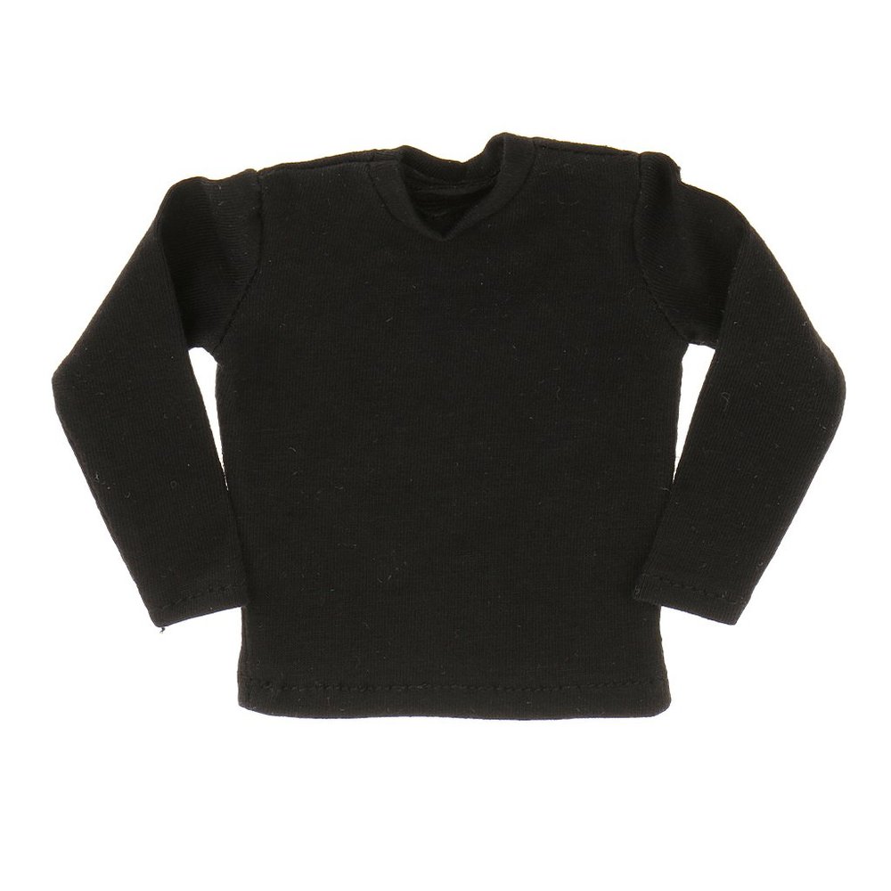 1:6 Black Long Sleeve T-Shirt for 12 inch Action Figure BBI Dragon Sideshow